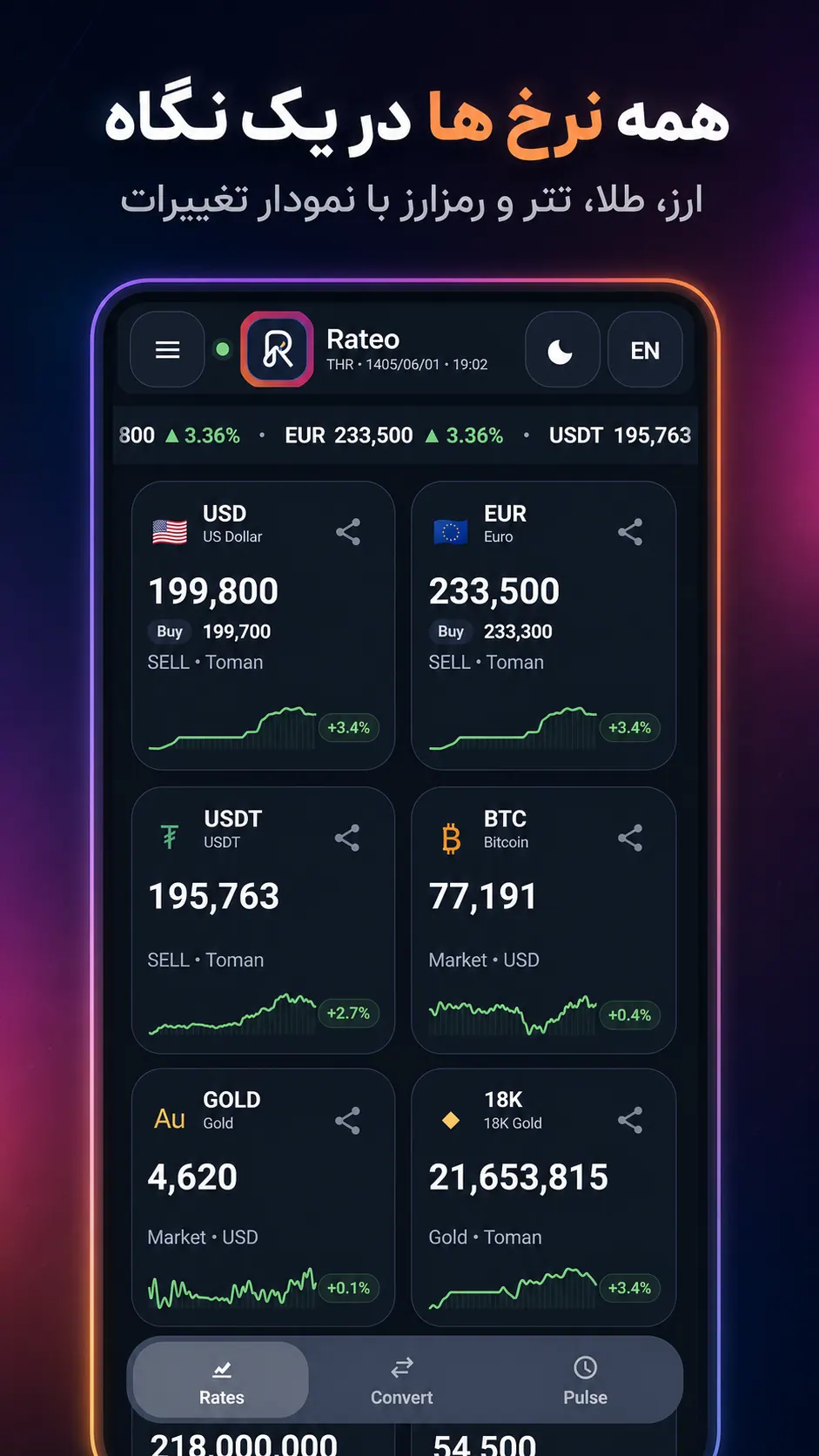 قیمتها — اپلیکیشن ریتو